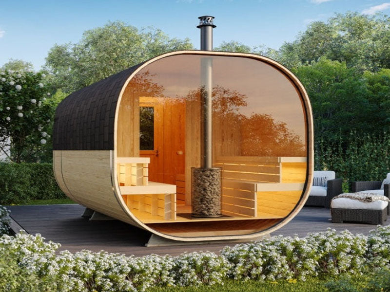 Saunasnet 2-room Outdoor Barrel Sauna