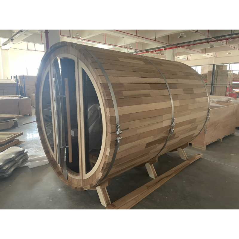 SAUNASNET® Luxury Outdoor Hemlock Red Cedar Sauna Barrel 03