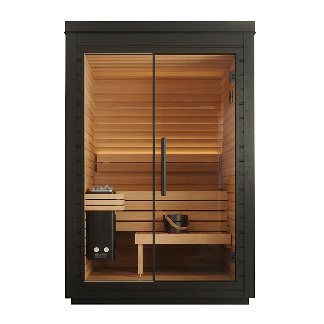 SAUNASNET® Outdoor Mira Cabin Sauna Kit Small Size Black 04