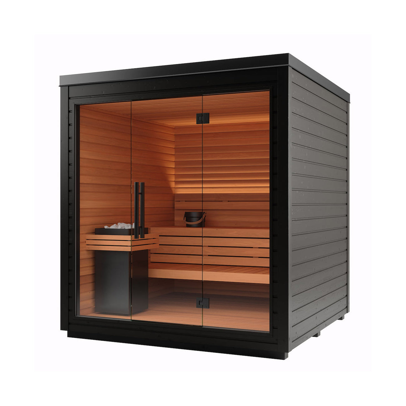 SAUNASNET® Outdoor Mira Cabin Sauna Kit Black 03