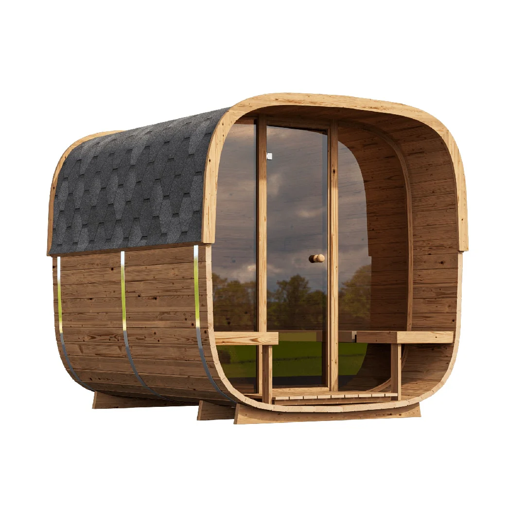 SAUNASNET® Luxurious Cube Outdoor Sauna Room Square 01