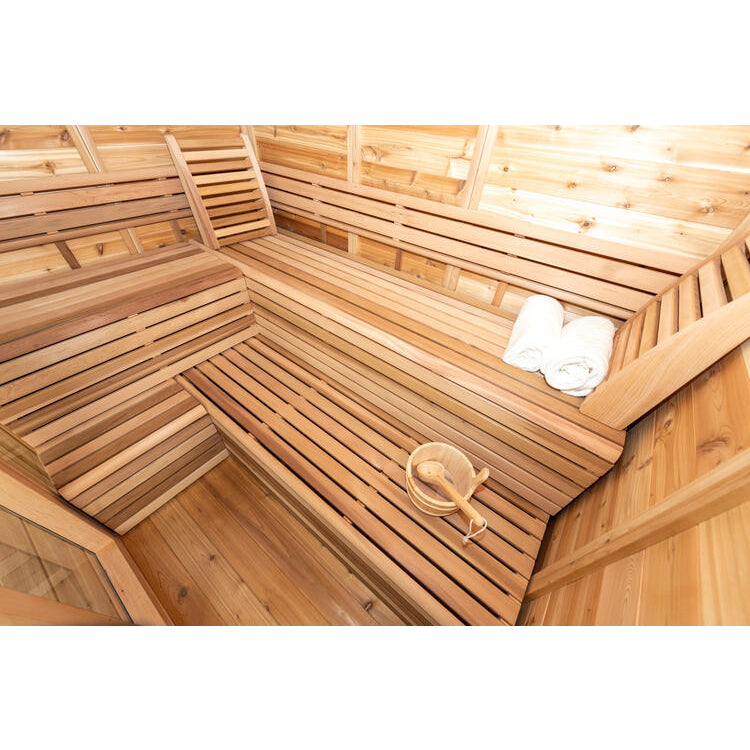 SAUNASNET® Modern Outdoor Box Sauna with Porch Square 11