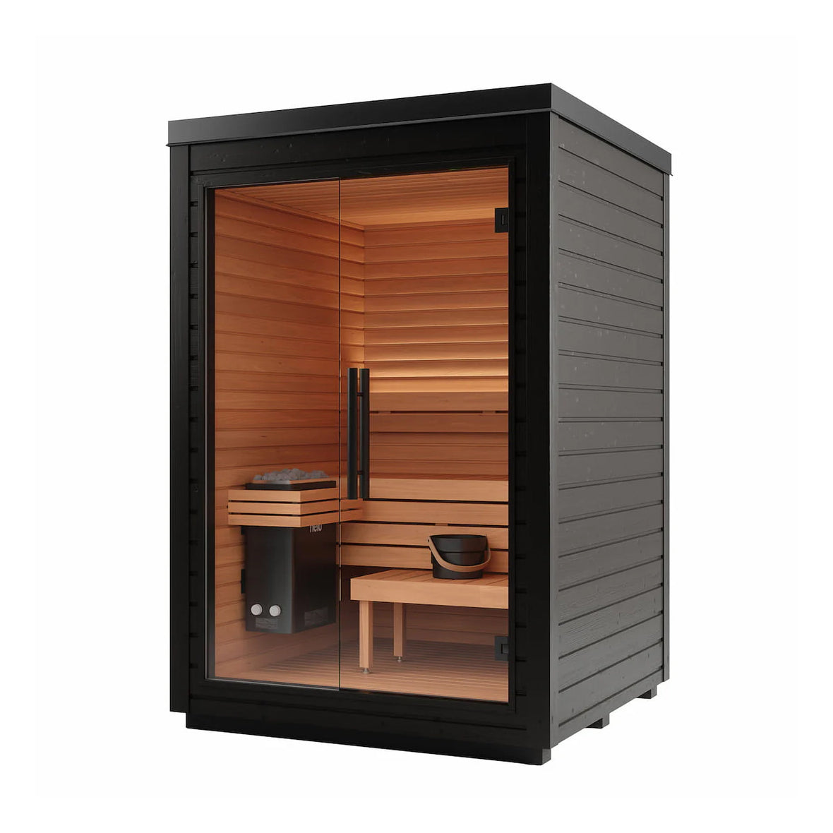 SAUNASNET® Outdoor Mira Cabin Sauna Kit Small Size Black 04