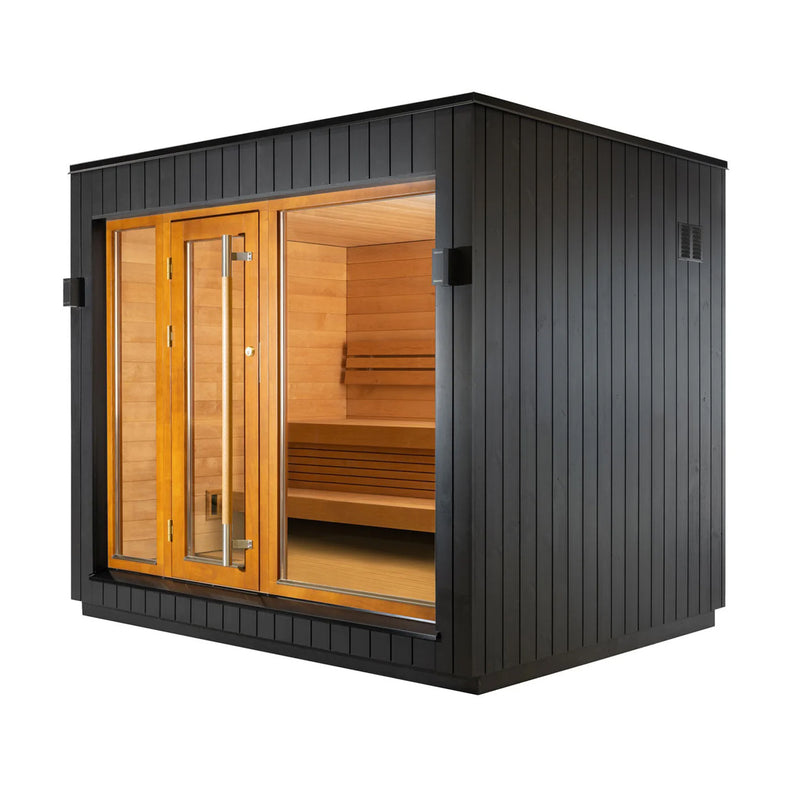 SAUNASNET® Pre-Assembled Outdoor Home Sauna Black 05