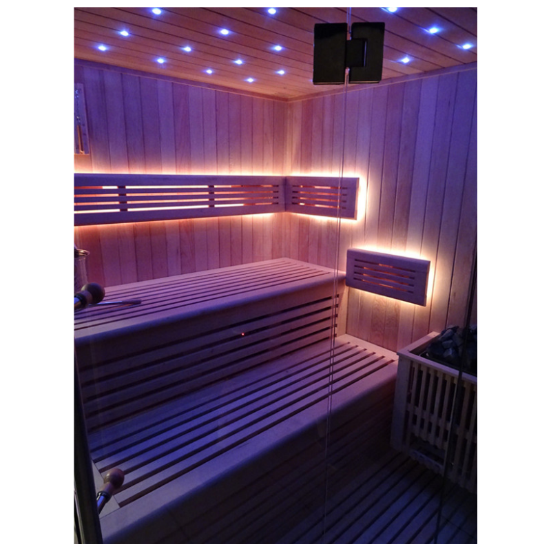 SAUNASNET® Finnish Traditional Indoor Steam Sauna for Home Use Glass 12