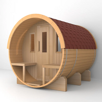 SAUNASNET® Outdoor Sauna With Porch Barrel 08（Only one left in stock/Delivery time<15 days>）