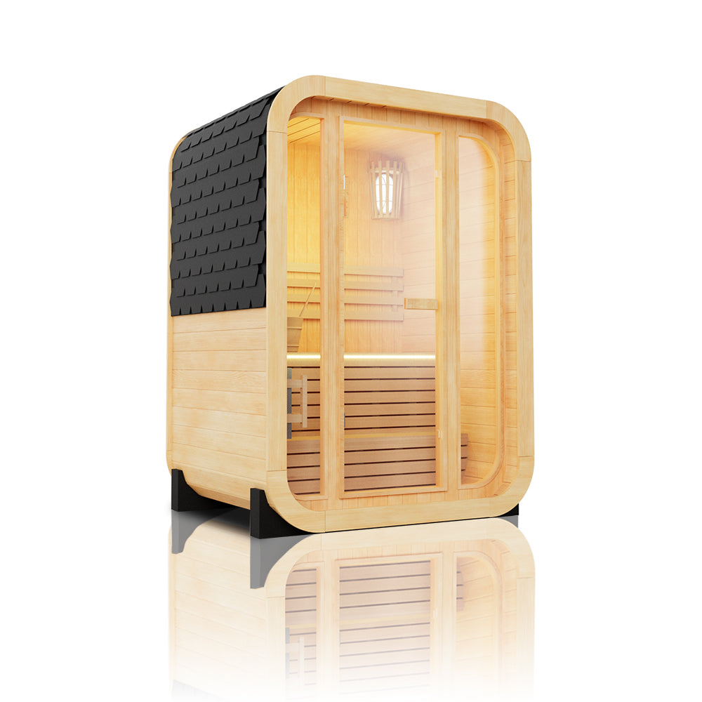 SAUNASNET® Scandinavian 1 Person Outdoor Sauna Barrel 15