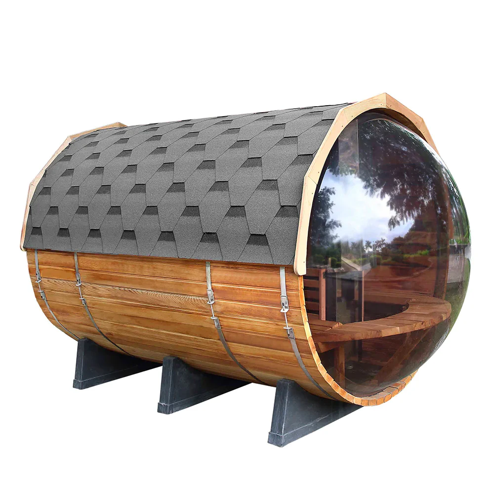 SAUNASNET® Outdoor Sauna With Panoramic View Window  Barrel 05