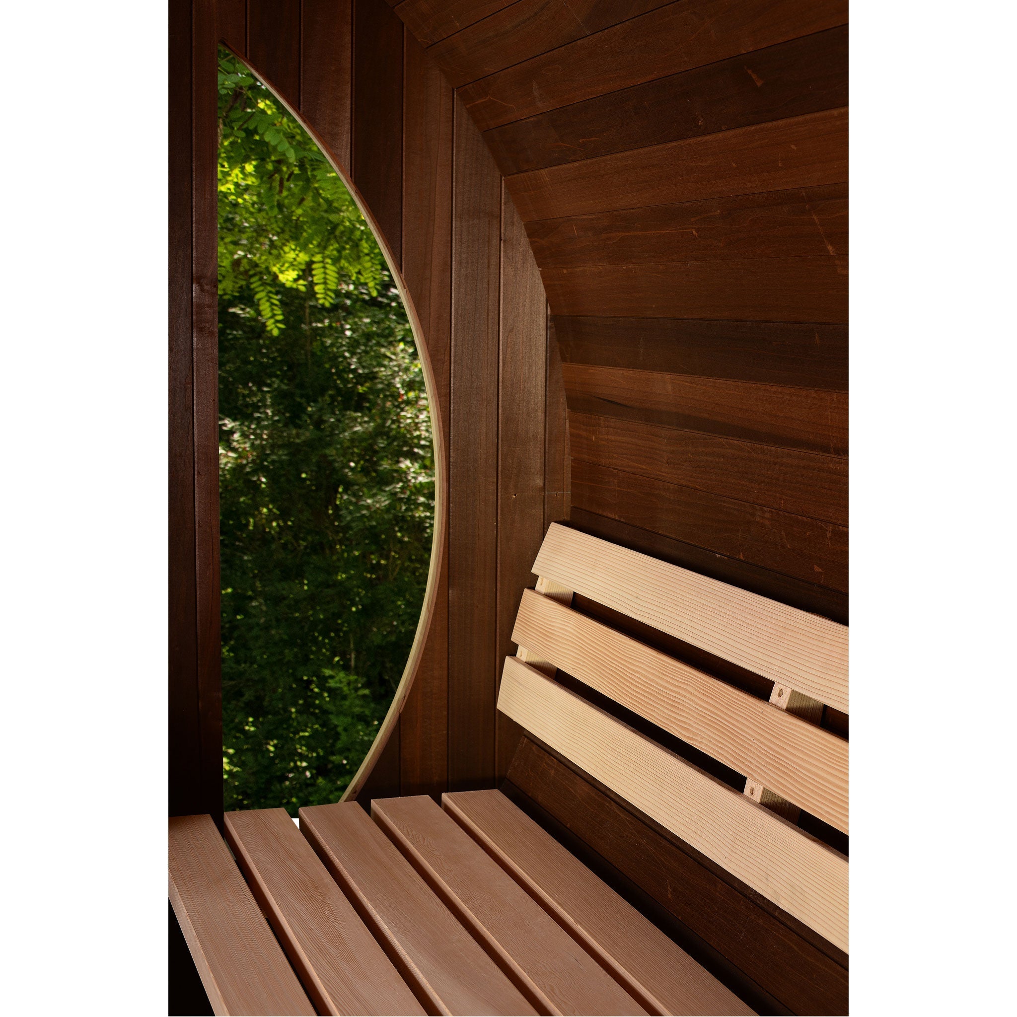 SAUNASNET® Luxury Outdoor Hemlock Red Cedar Sauna Barrel 03