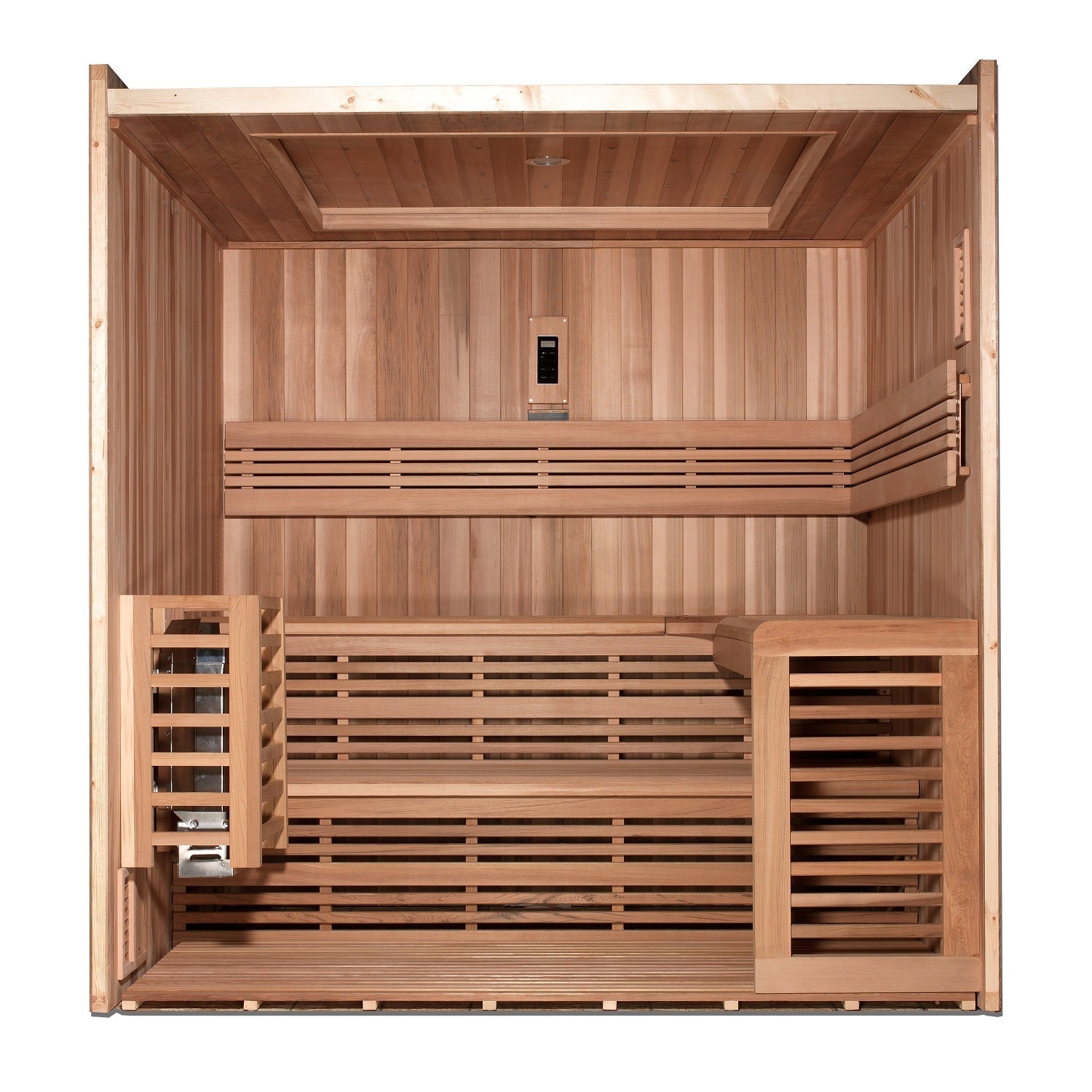 SAUNASNET® 6 Person Indoor Double bench Steam Sauna Glass 18