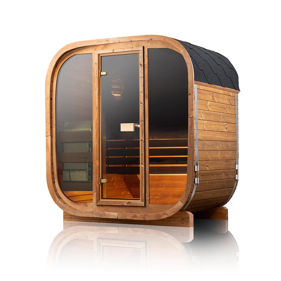 SAUNASNET® Scandinavian 2 Person Outdoor Cube Sauna Barrel 18