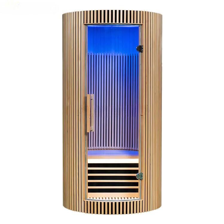 SAUNASNET® Hemlock Round Indoor Sauna Room Far Infrared 08