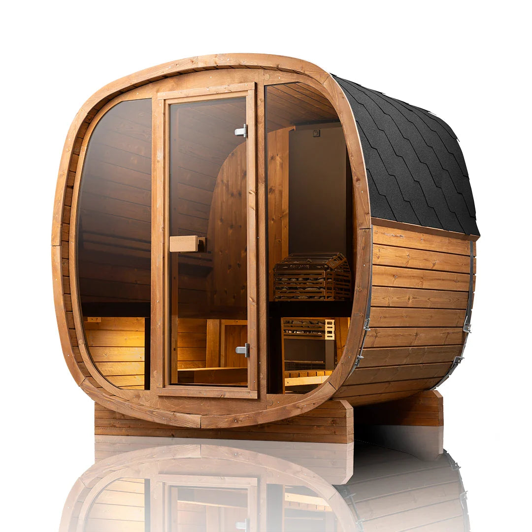 SAUNASNET® Scandinavian Outdoor Cube Sauna Barrel 17