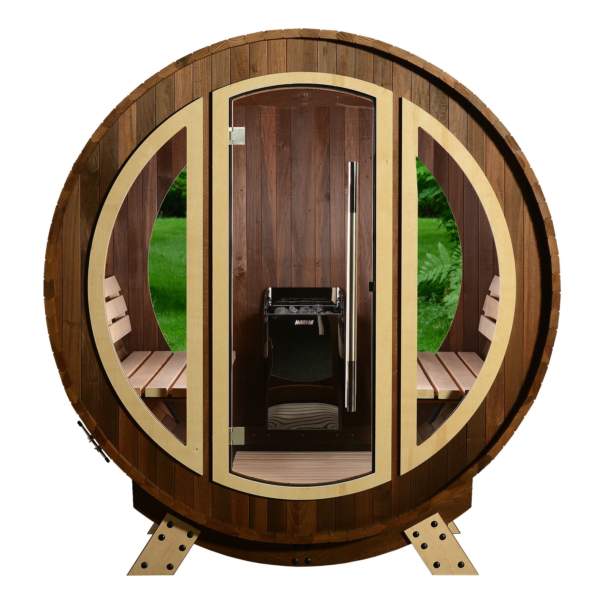 SAUNASNET® Luxury Outdoor Hemlock Red Cedar Sauna Barrel 03