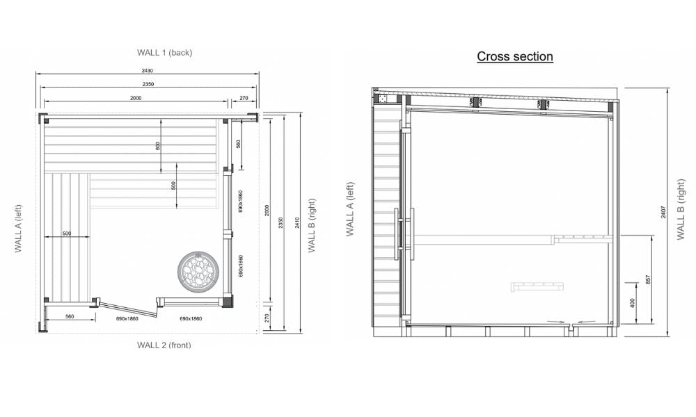 SAUNASNET® Outdoor Cabin Luxury Square Bucket Terra 02