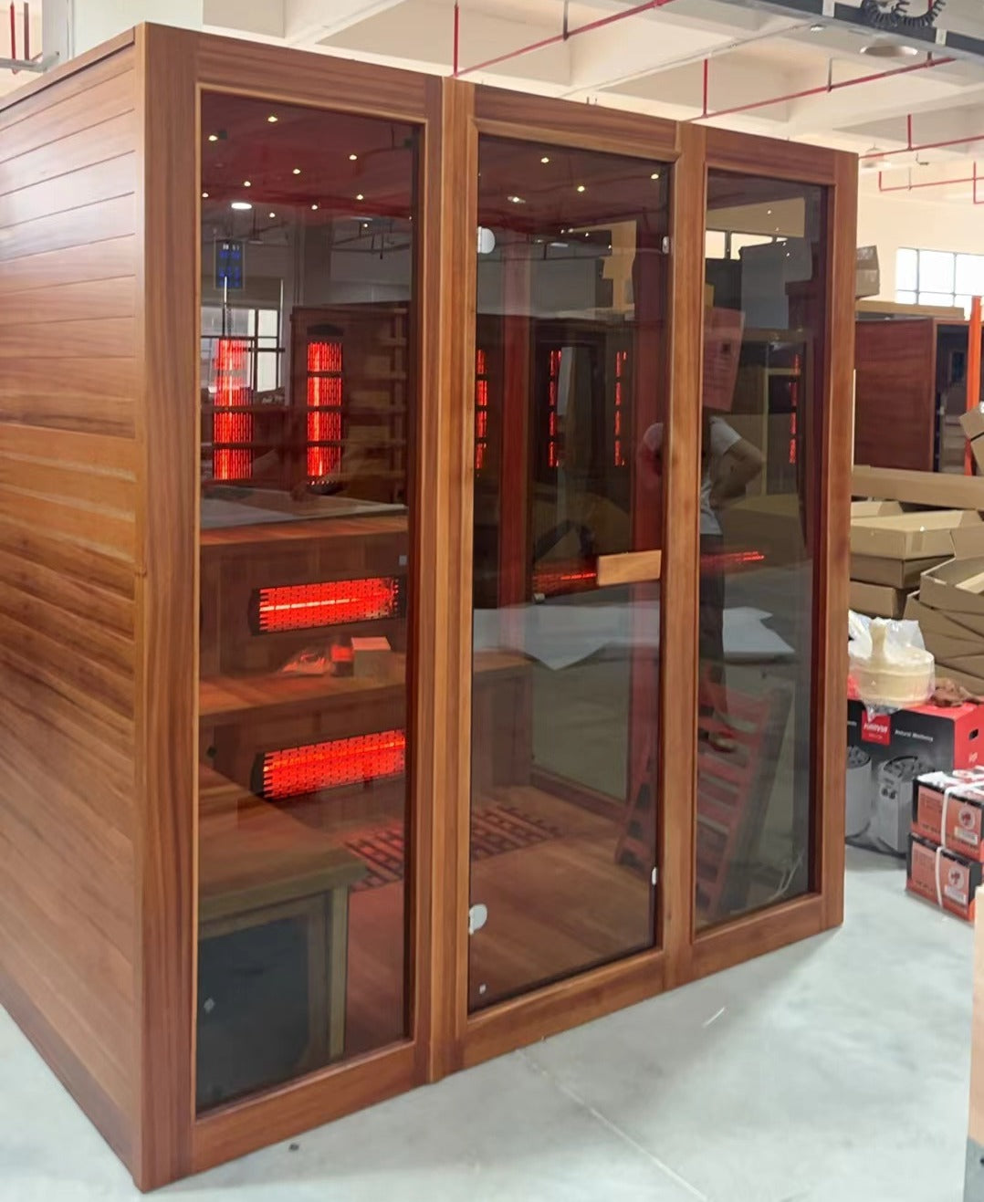 SAUNASNET® Solid Indoor Wooden Infrared Spa Sauna Steam Room Dual System 05