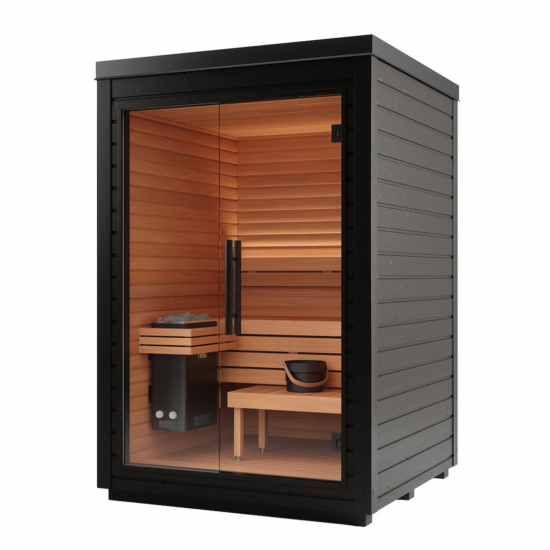 SAUNASNET® Outdoor Mira Cabin Sauna Kit Small Size Black 04