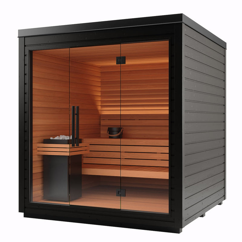 SAUNASNET® Outdoor Mira Cabin Sauna Kit Black 03