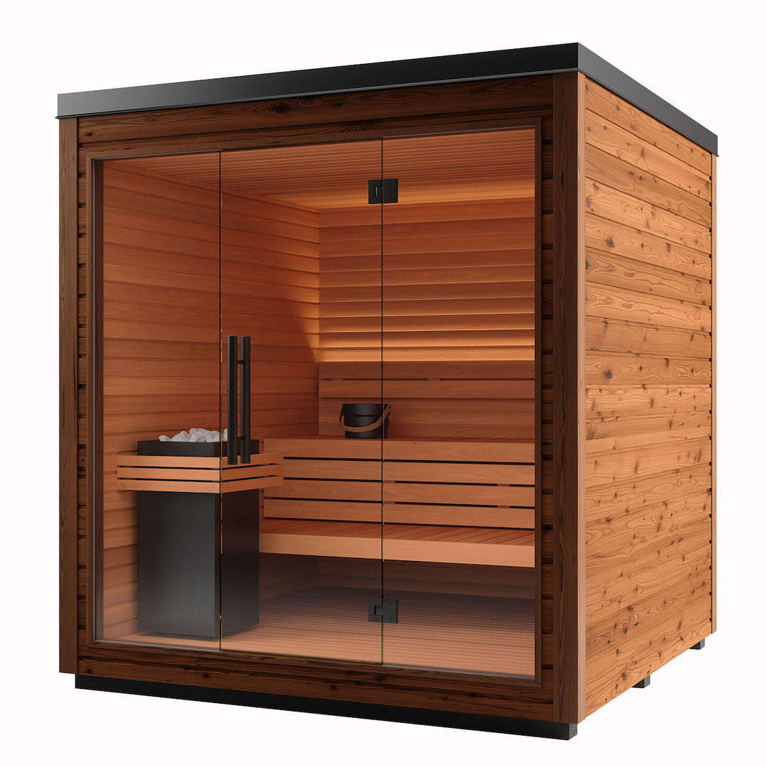 SAUNASNET® Outdoor Mira Cabin Sauna Kit Black 03