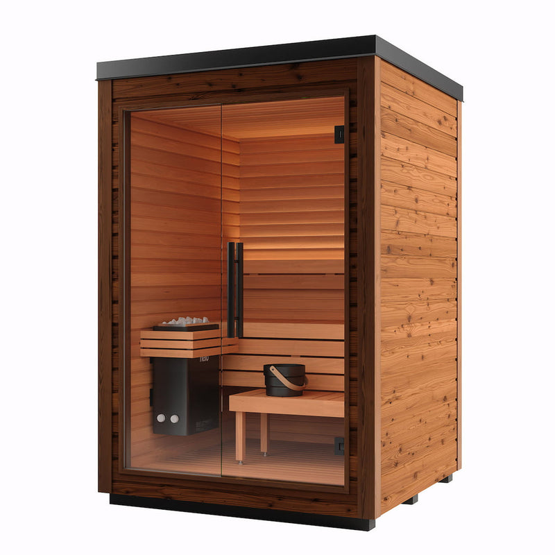 SAUNASNET® Outdoor Mira Cabin Sauna Kit Small Size Black 04