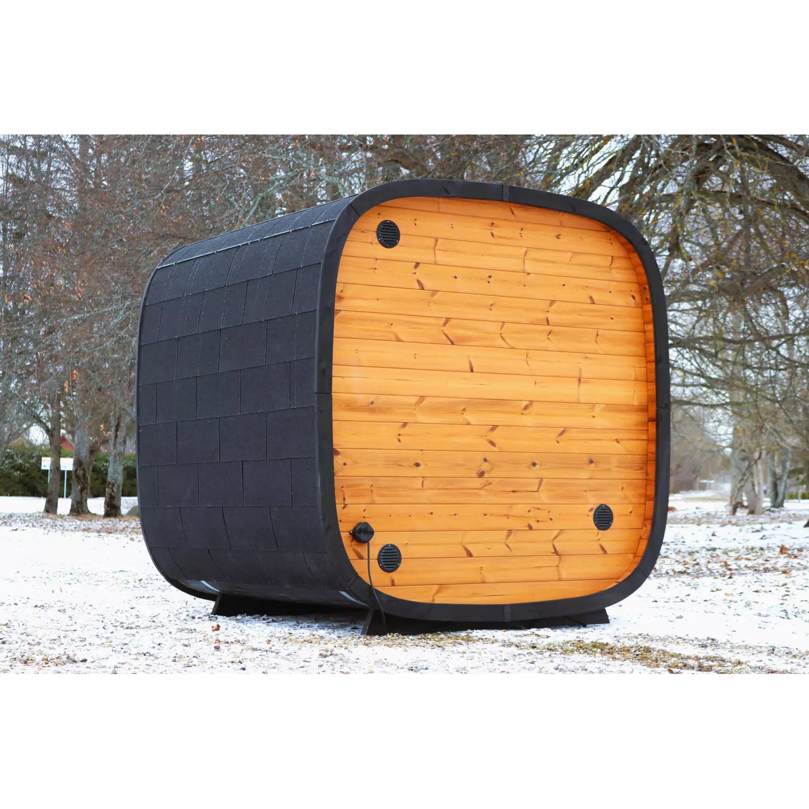 SAUNASNET® Haven Cube Outdoor Cabin Sauna For 2-4 People Round 04