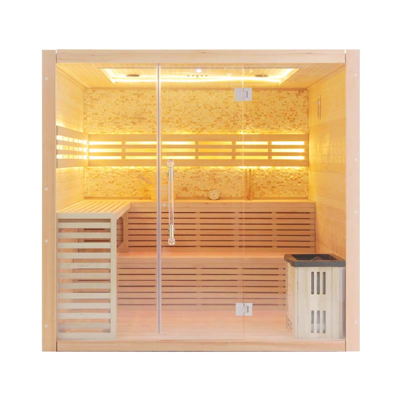 SAUNASNET® Hemlock / Red Cedar Indoor Therapy Wood Steam Sauna Rooms Glass 09