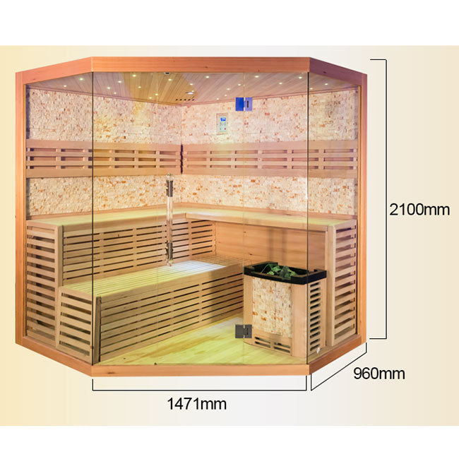 SAUNASNET® Indoor Finland Luxury Traditional Steam Sauna Room Glass 11