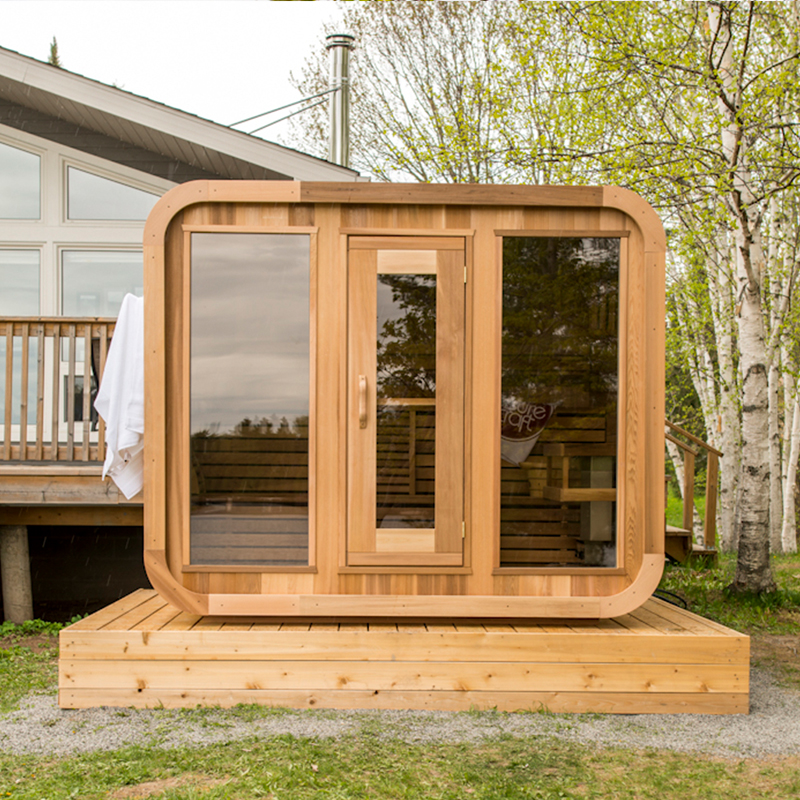 SAUNASNET® Outdoor Wood Sauna Room Square 05