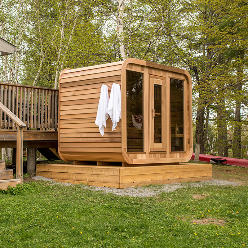 SAUNASNET® Outdoor Wood Sauna Room Square 05