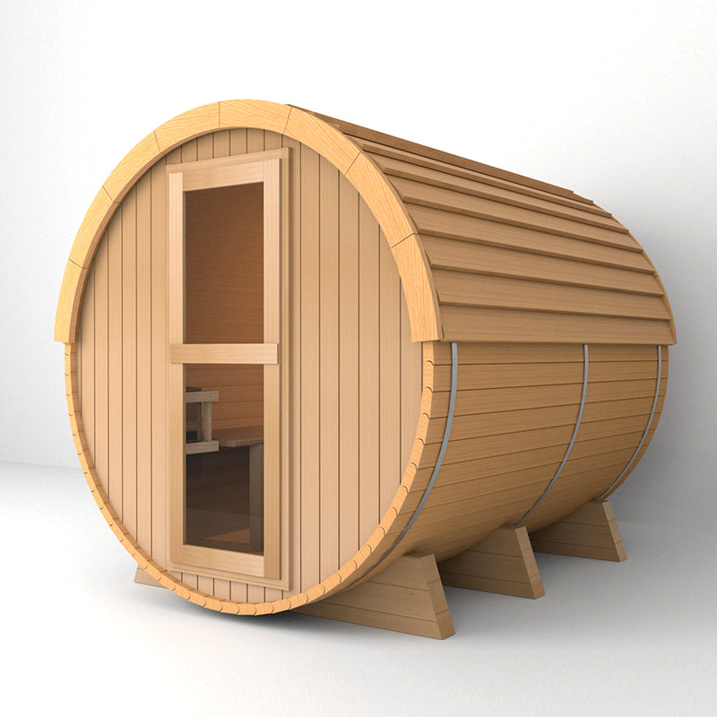 SAUNASNET® Outdoor Sauna With Panoramic View Window  Barrel 05