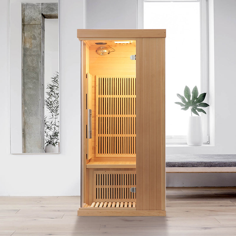 SAUNASNET® Indoor Carbon Heaters Glass Door Sauna Room Far Infrared 09