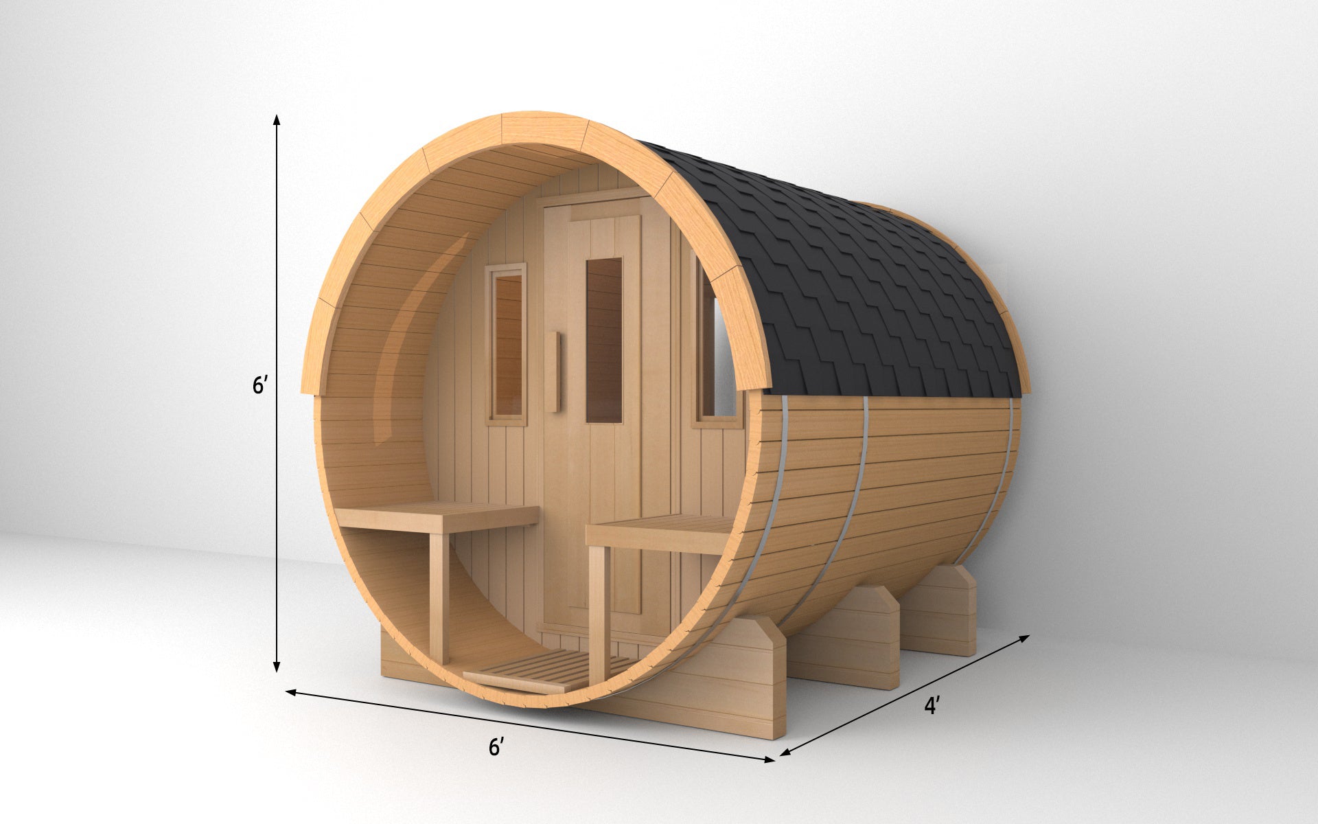 SAUNASNET® Outdoor Basic Sauna With Porch Barrel 08