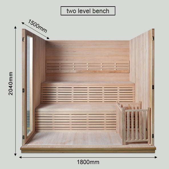 SAUNASNET® Finland Traditional Indoor Wooden Sauna Glass 07