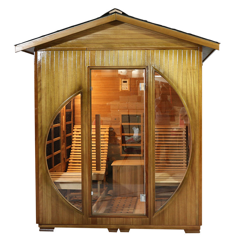 SAUNASNET® Outdoor Sauna Room with Recliner Far Infrared 19