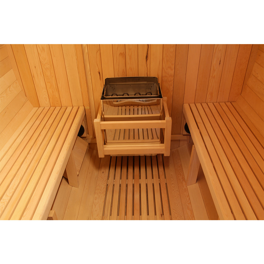 SAUNASNET® Canadian Wood Outdoor Sauna Room Barrel 02