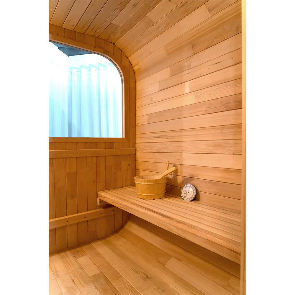 SAUNASNET® 2-room Outdoor Garden Sauna Barrel 01