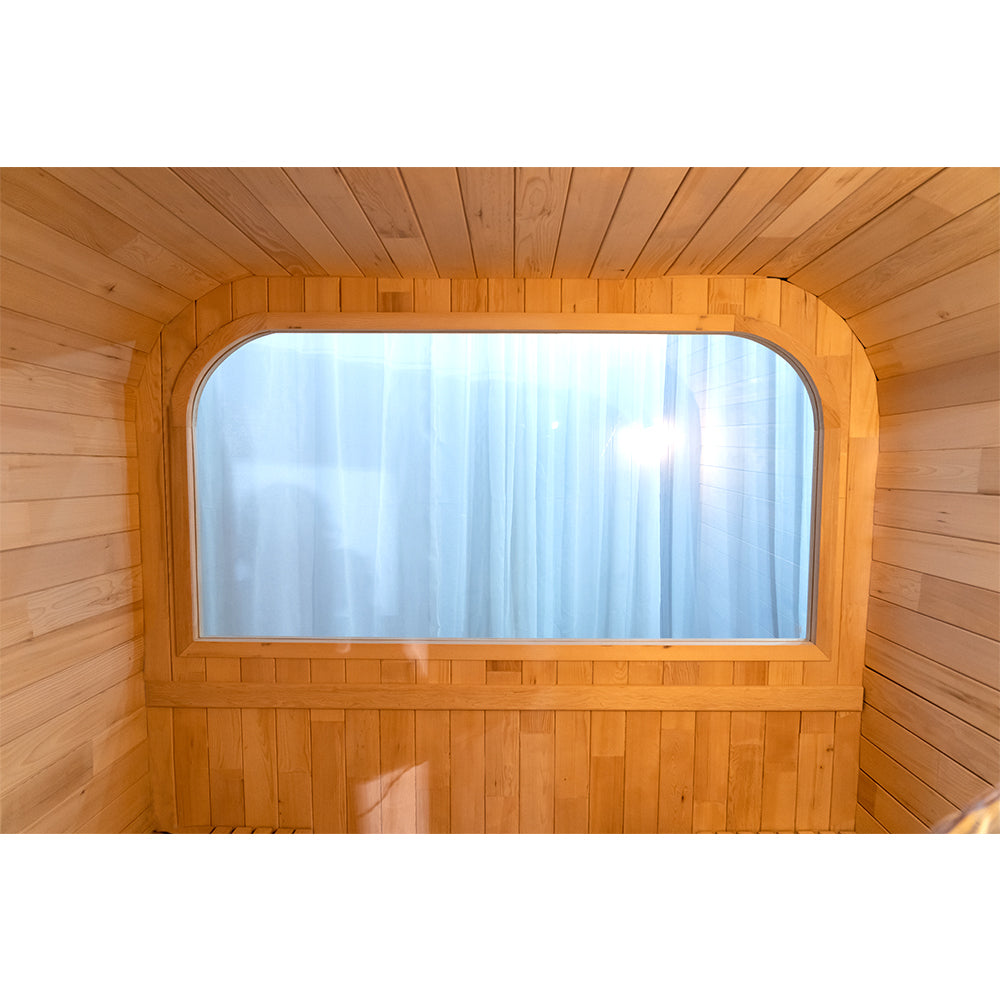 SAUNASNET® 2-room Outdoor Garden Sauna Barrel 01