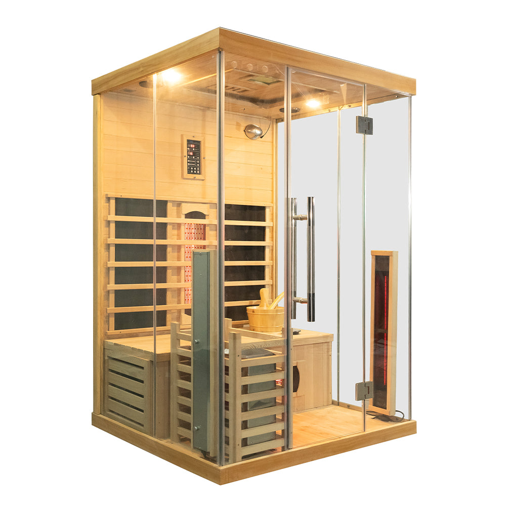 SAUNASNET® Premium Indoor Sauna With Three-sided glass Dual System 03