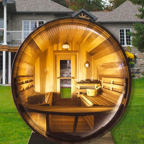 SAUNASNET® Outdoor Sauna With Panoramic View Window  Barrel 05