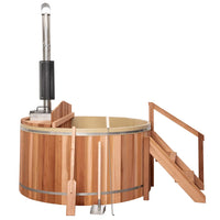 SAUNASNET® Wood Fired Cedar Hot Tub - Internal Stove（Only one left in stock/Delivery time<15 days>）